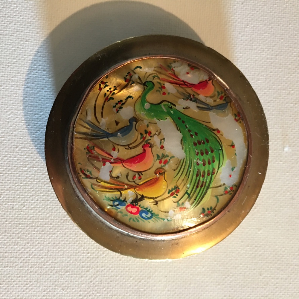 Vintage powder box - birds